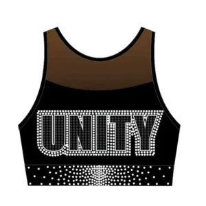 Black Unity Rhinestone Sports Bra